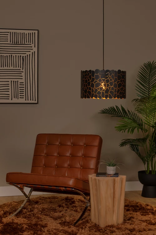 Lucide ALMELO - Hanglamp - Ø 40 cm - 1xE27 - Zwart - sfeer 1